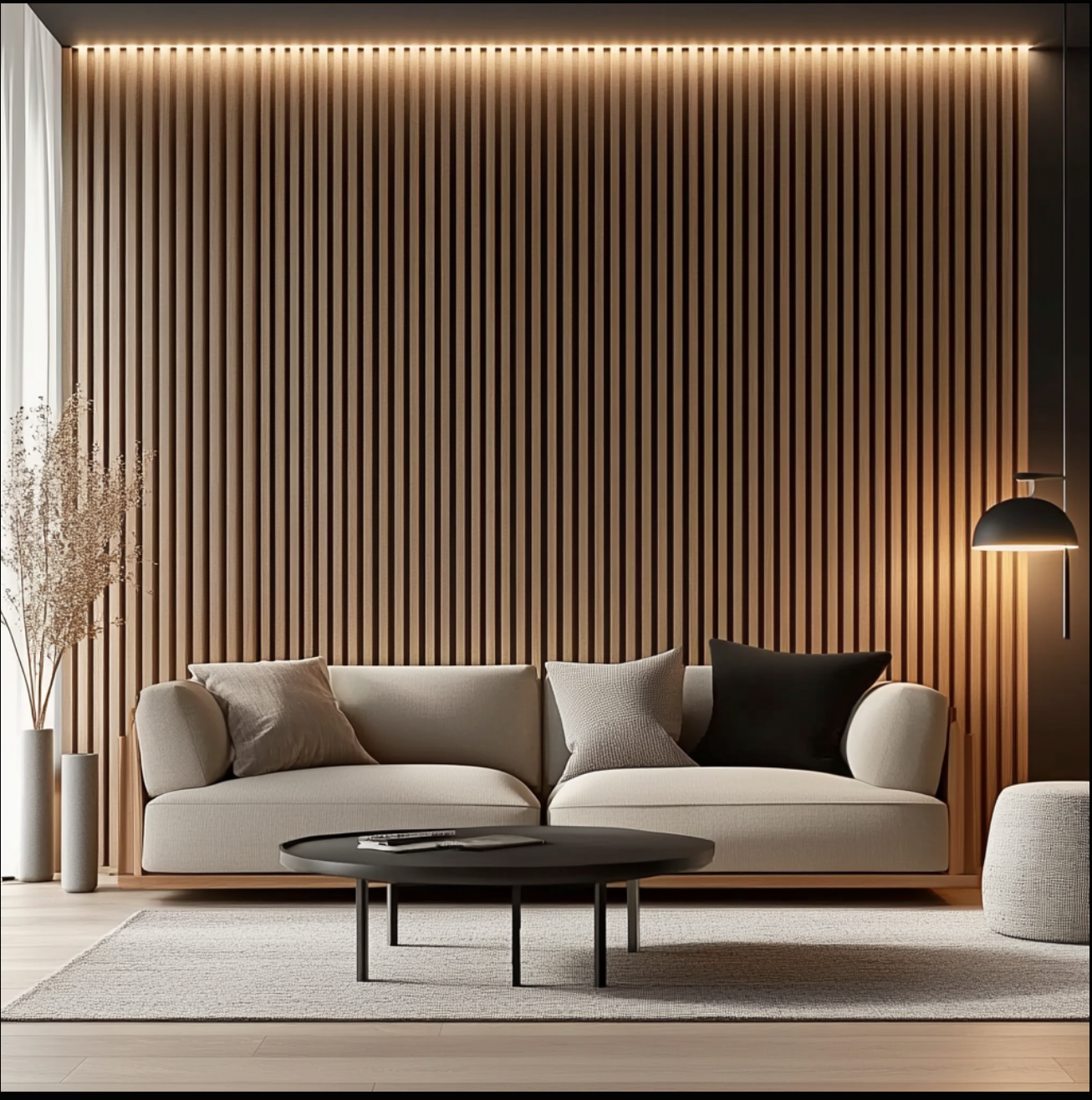 Panel Haus Oak Acoustic Slatted Wood Wall Panels- 240cm x 32cm