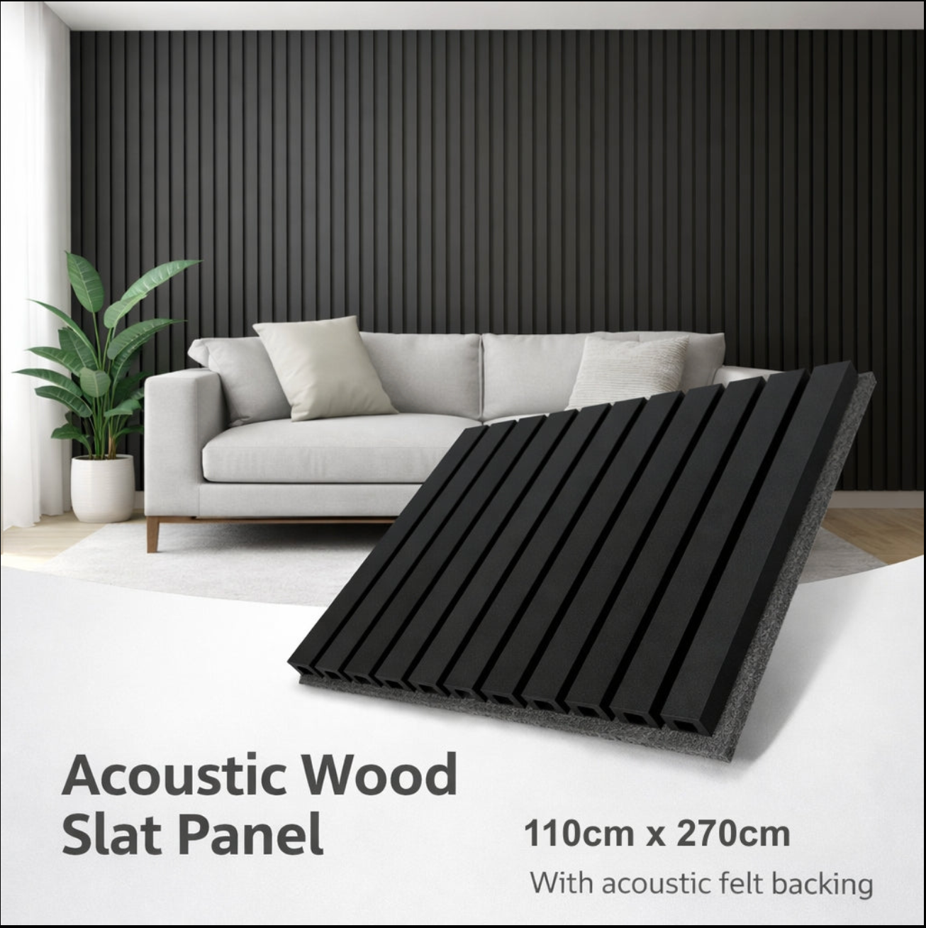 Panel Haus Oak Acoustic Slatted Wood Wall Panels- 240cm x 32cm