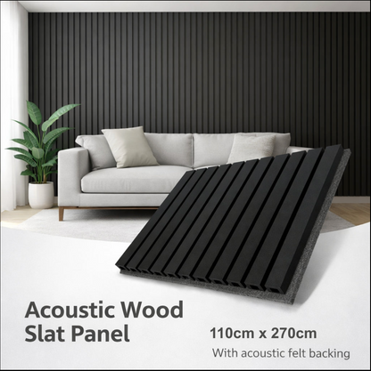 Panel Haus Oak Acoustic Slatted Wood Wall Panels- 240cm x 32cm