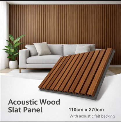 Panel Haus Oak Acoustic Slatted Wood Wall Panels- 240cm x 32cm