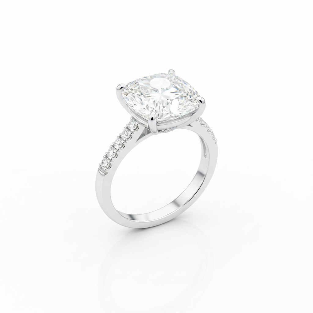 Anel de Noivado com Diamante Solitário